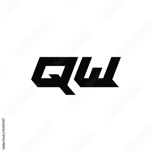 QW monogram logo design letter text name symbol monochrome logotype alphabet character simple logo