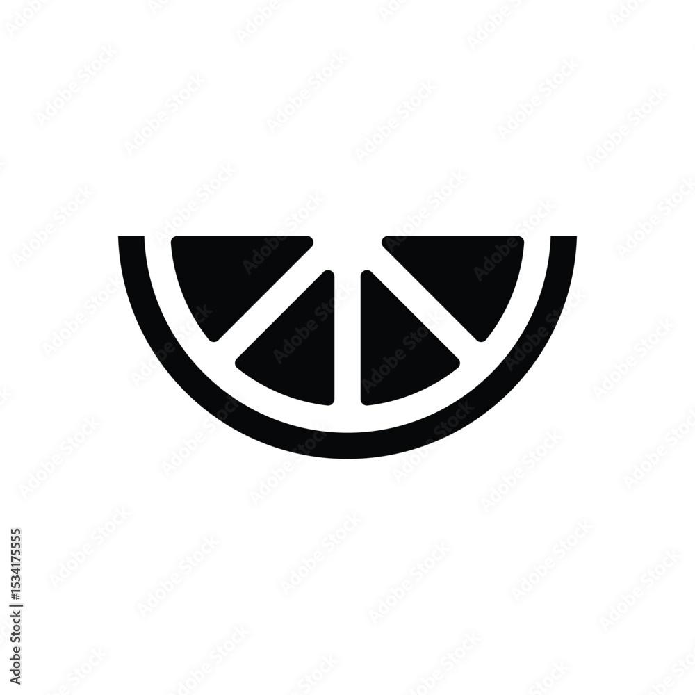 Fototapeta premium Citrus fruit slice icon design on a white background