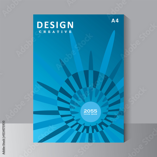 Template vector design for Brochure in blue and white color, Annual Report, Magazine, Poster, Corporate Presentation, Portfolio, Flyer, infographic, layout with blue color size A4,
