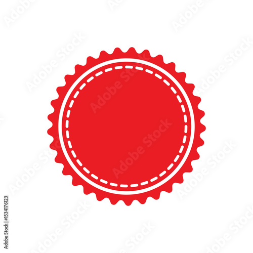 Red sale tag flat vector design on a white background