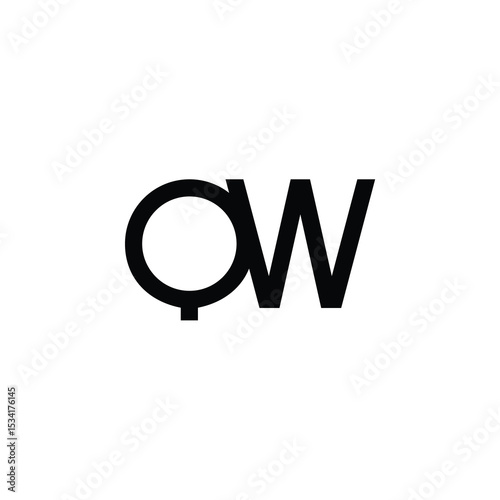 QW monogram logo design letter text name symbol monochrome logotype alphabet character simple logo