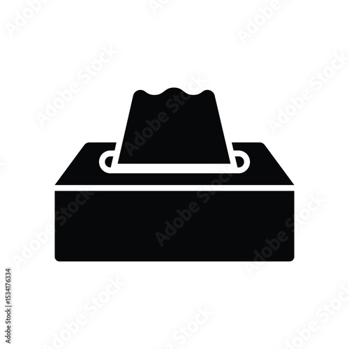 Tissue icon and symbol design on a white background. Wet wipe icon and glyph design