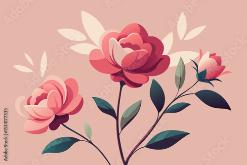 seamless pattern with pink tulips