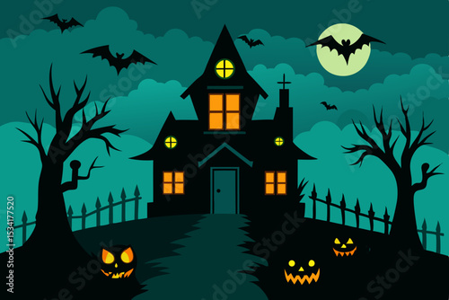halloween background with castle