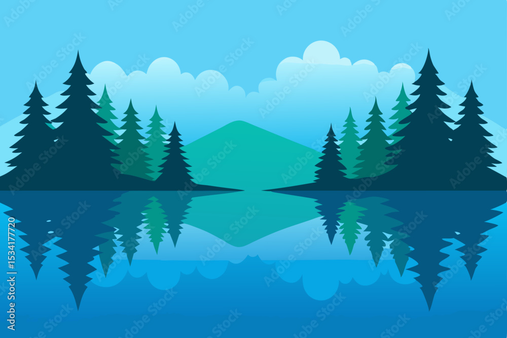 Fototapeta premium winter landscape with trees
