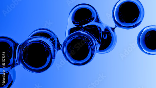 Blue Glass Organic Bubbles