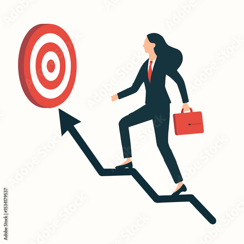 vector of a businessman realizing the target