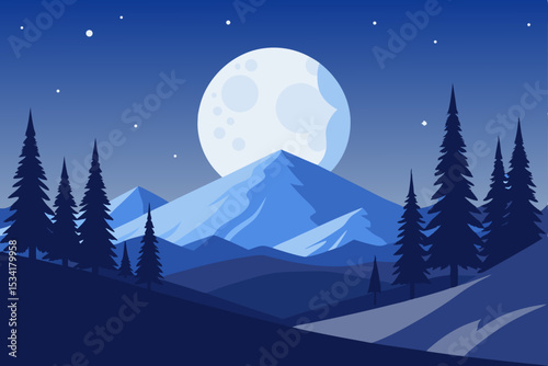 winter landscape with mountains