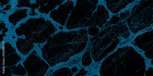 Dynamic network visualization with flowing data streams rendered in luminous blue against deep space black. Texture crack ground skin bone. Abstract crack wall design on black background.
