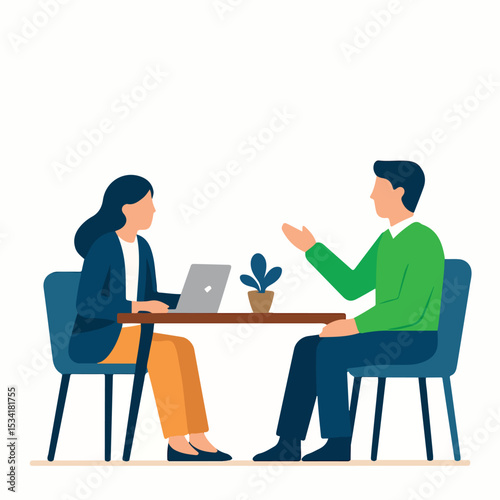 vector of presenters and speakers talking