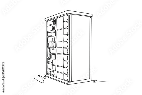 Data center concept. Single line draw design. Vector graphic illustration