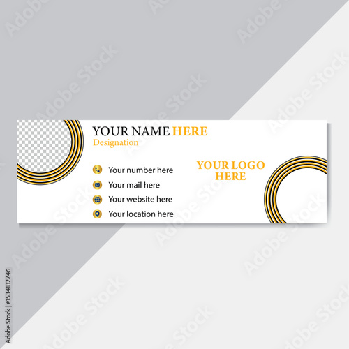 email signature Design with mustard and white color. 
