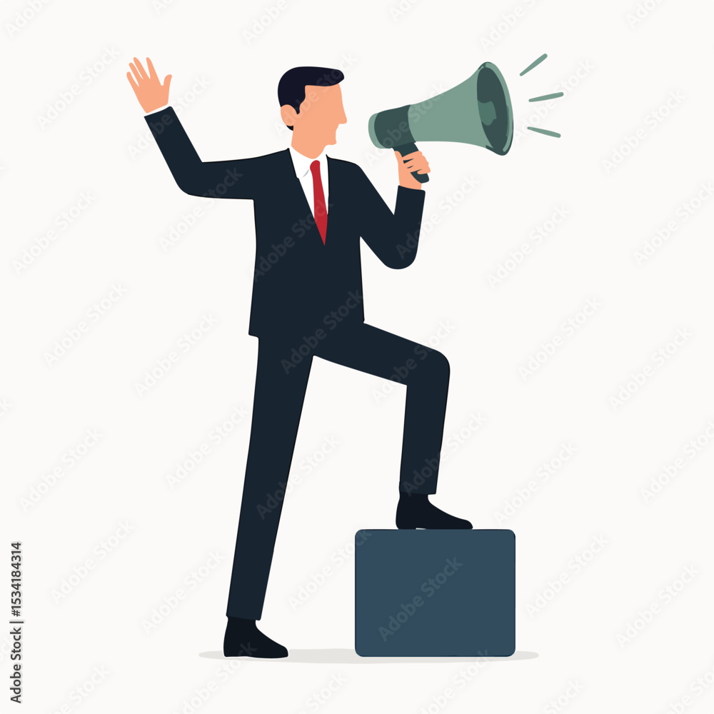 Fototapeta premium vector manager giving announcement