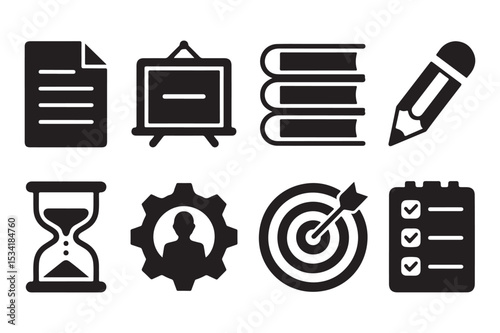 Effective Project Management Icons Planning, Execution, and Goal Achievement