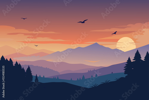 sunrise in mountains