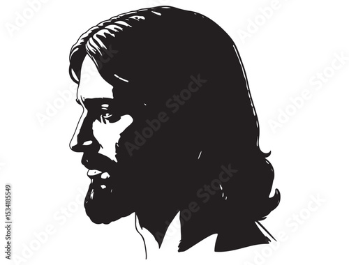  JESUS HEAD PROFILE SILHOUETTE