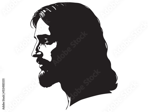  JESUS HEAD PROFILE SILHOUETTE