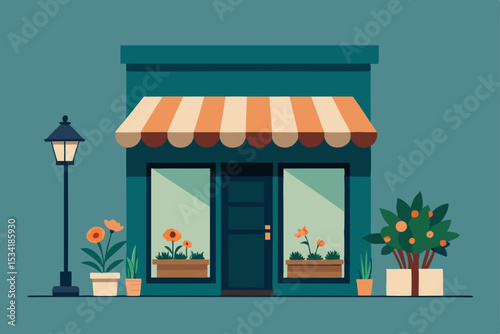 shop window with flowers