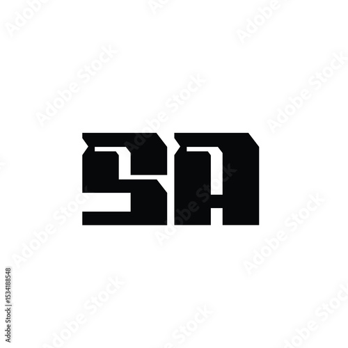 SA monogram logo design letter text name symbol monochrome logotype alphabet character simple logo