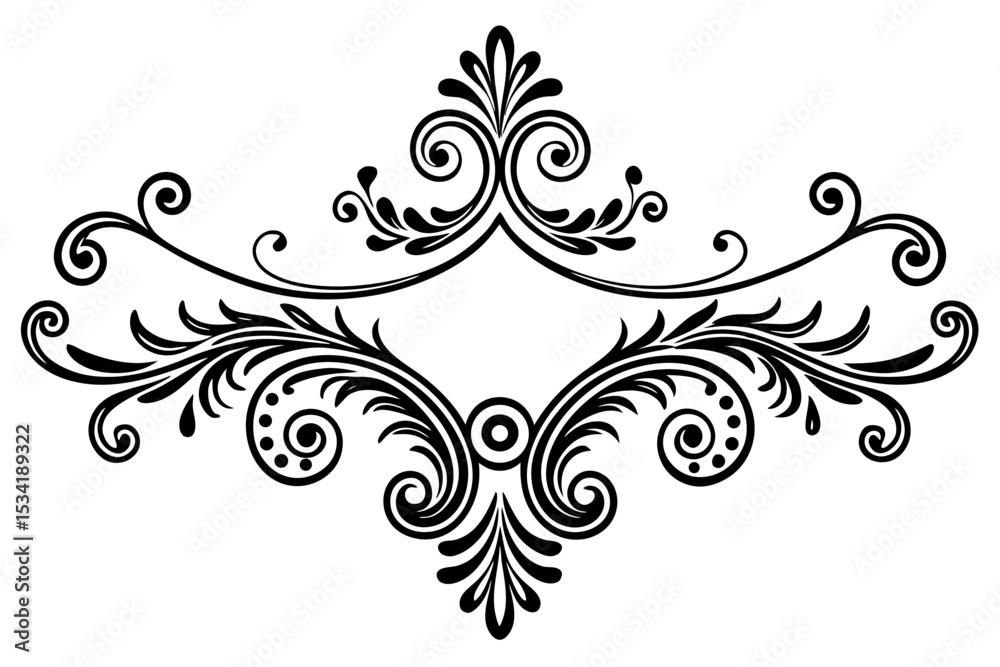 Fototapeta premium Vintage Swirl Divider Designed with Decorative Flourishes