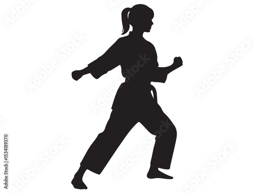 KARATE GIRL SILHOUETTE
