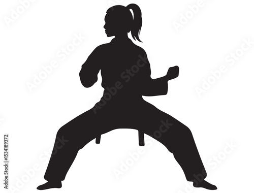 KARATE GIRL SILHOUETTE