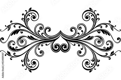 Classic Scroll Divider with Decorative Vintage Flair Elements