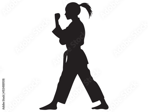 KARATE GIRL SILHOUETTE