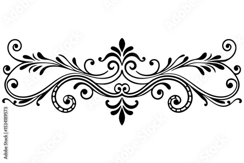 Traditional Vintage Divider with Elegant Lines and Swirls