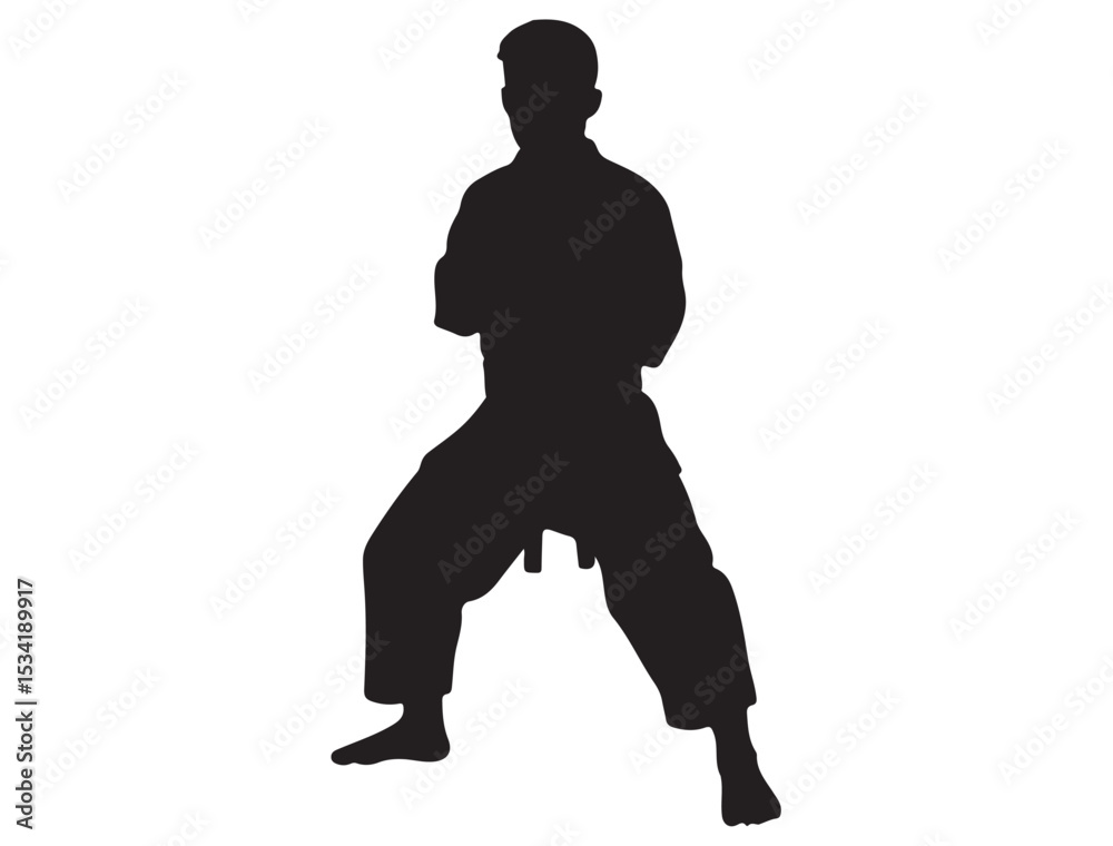 Naklejka premium KARATE MAN SILHOUETTE