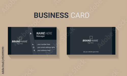 Professional Double-sided simple clean horizontal business card template
