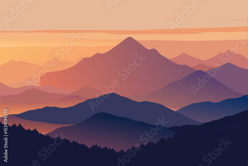 sunset in mountains