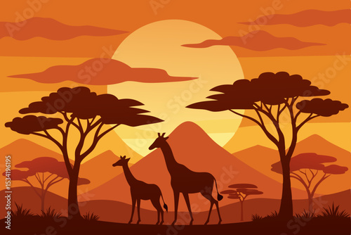 silhouette of a giraffe