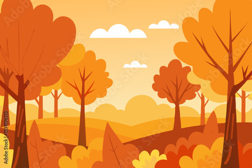 autumn landscape with trees