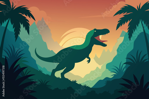 tyrannosaurus dinosaur vector illustration
