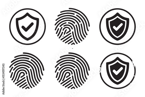biometrics line icon in white and black colors. biometrics flat vector icon from biometrics collection for web, mobile apps and ui