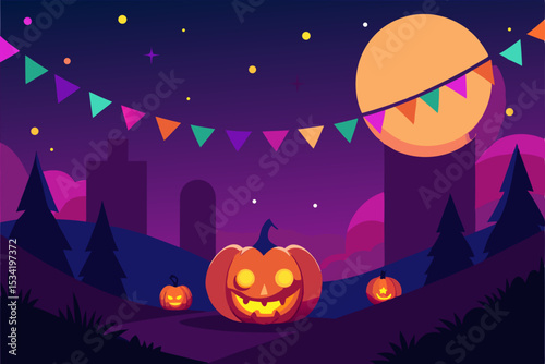 halloween background with pumpkin