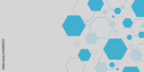 Abstract blue hexagon banner background., vector illustration