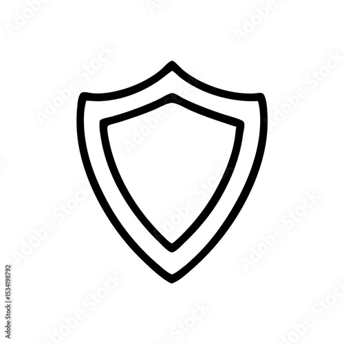Black Outline Shield Security Icon