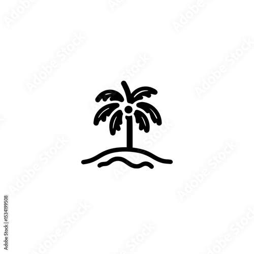 Tropical beach icon illustrating travel relaxation 