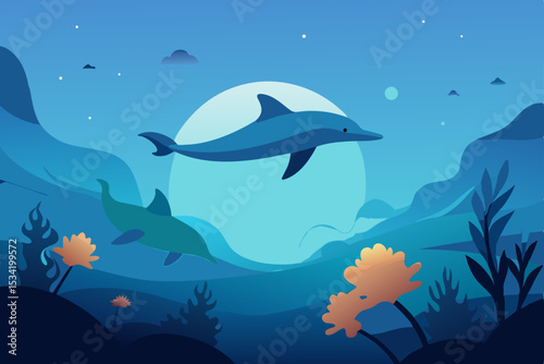 shark and diver