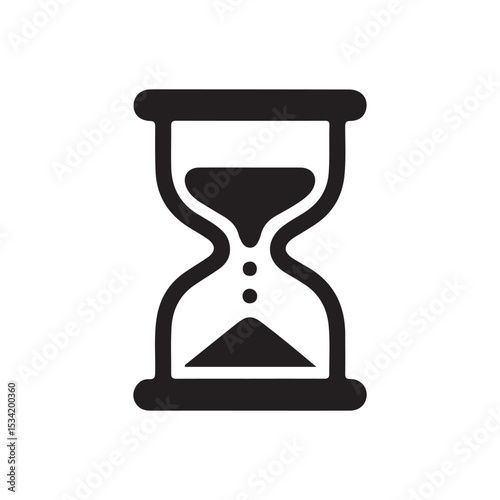 Time Management Hourglass Icon -  Symbol of Time Passing, Deadline, and Efficiency