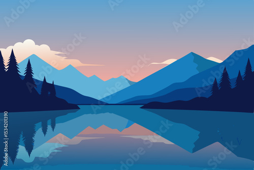 winter landscape with mountains