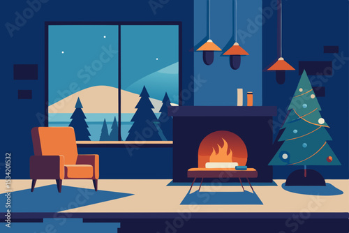 christmas night scene