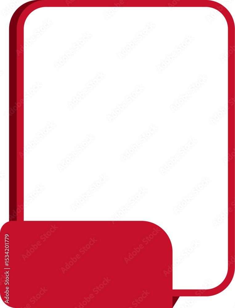 red text frame