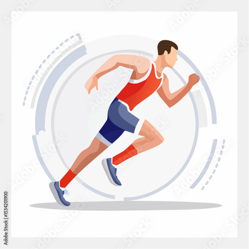 abstract icon of a sprinter on a white background