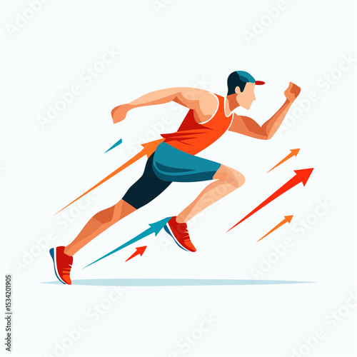 abstract icon of a sprinter on a white background
