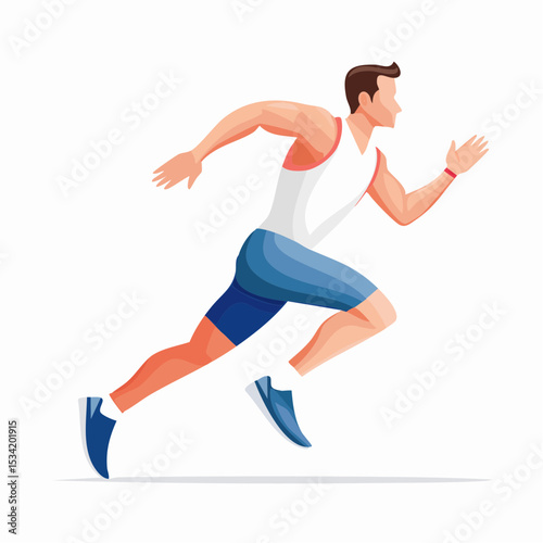 abstract icon of a sprinter on a white background