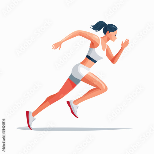 abstract icon of a sprinter on a white background