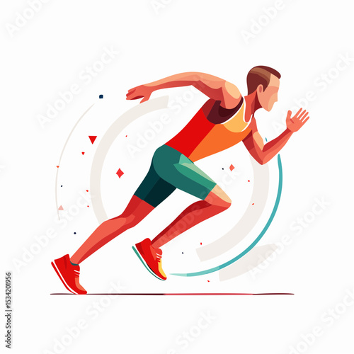 abstract icon of a sprinter on a white background